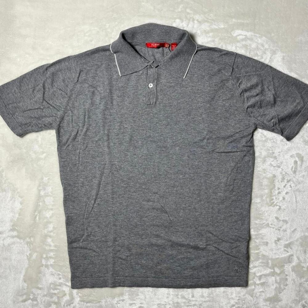 Agave Baja Malibu Soft Knit Polo Men's L Heathered Gray Cotton Modal Boutique